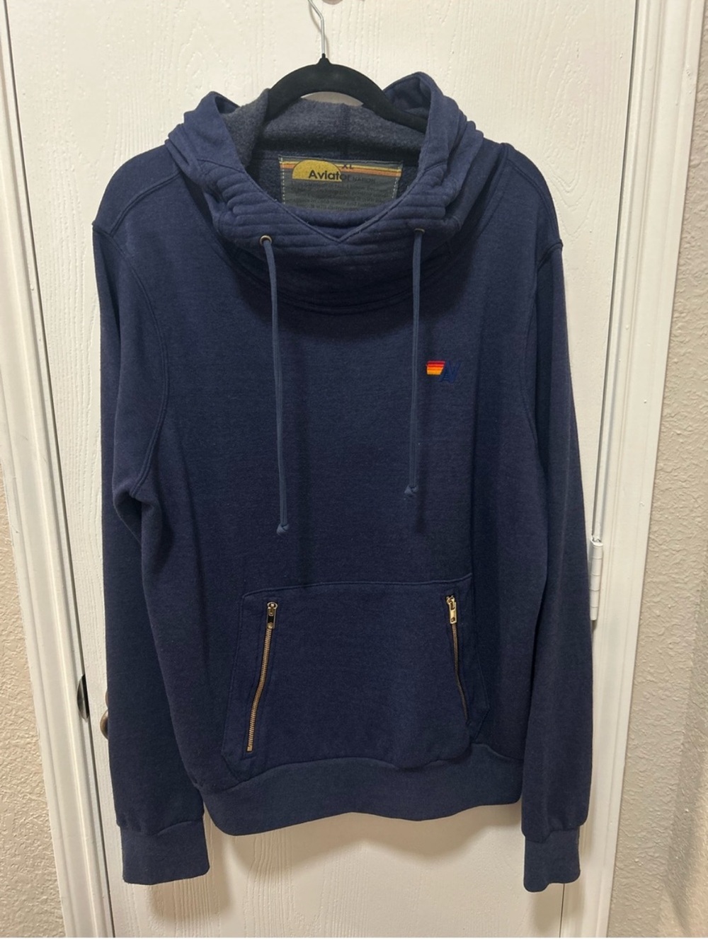 Aviator Nation Ninja Navy Blue Pullover Hoodie Unisex Size XL